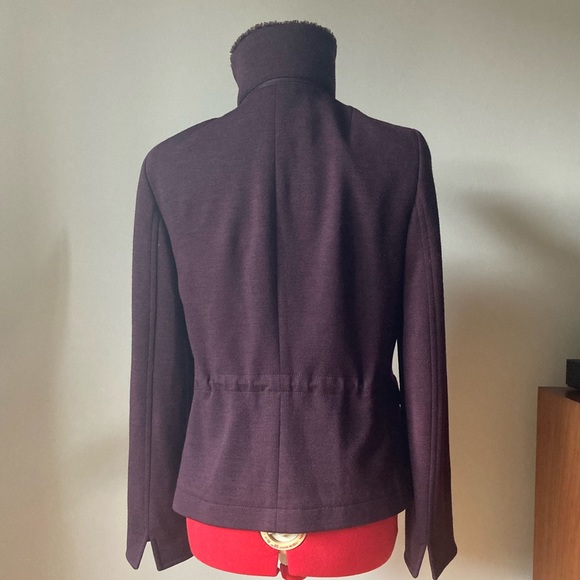 AKRIS PUNTO maroon wool jacket with lambskin collar size 8 - Picture 13 of 14